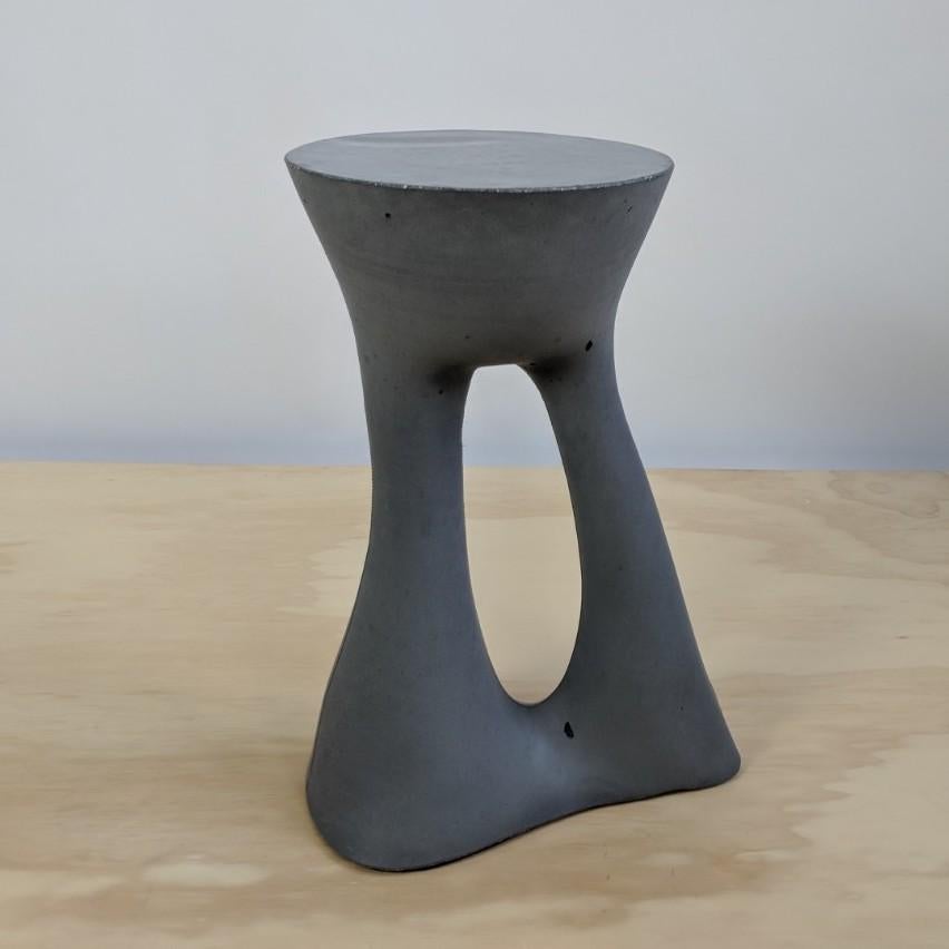 Concrete Tall Charcoal Kreten Side Table from Souda, Factory 2nd