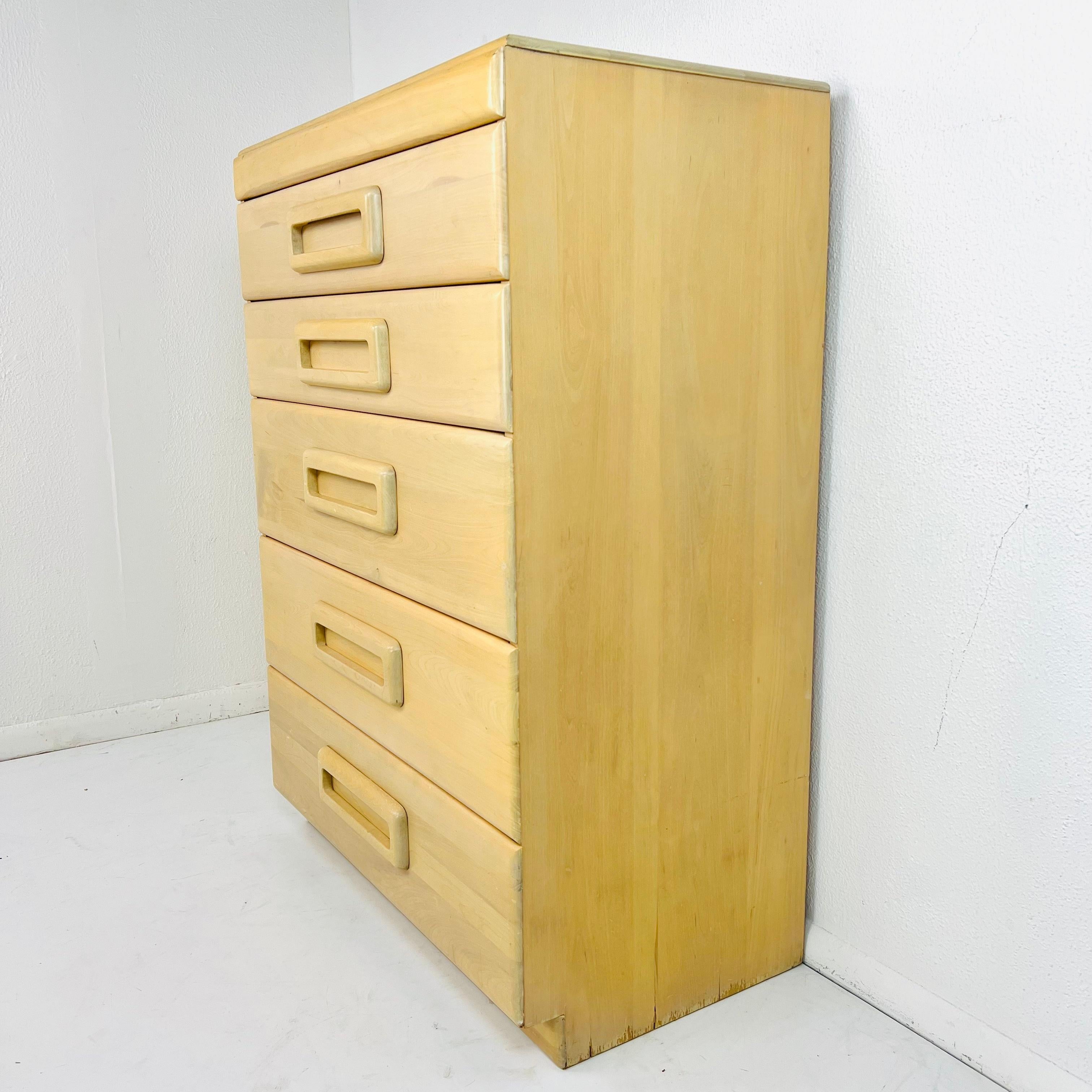 Mid-Century Modern Tall Chest of Drawers/Dresser by Russel Wright for Conant Ball For Sale