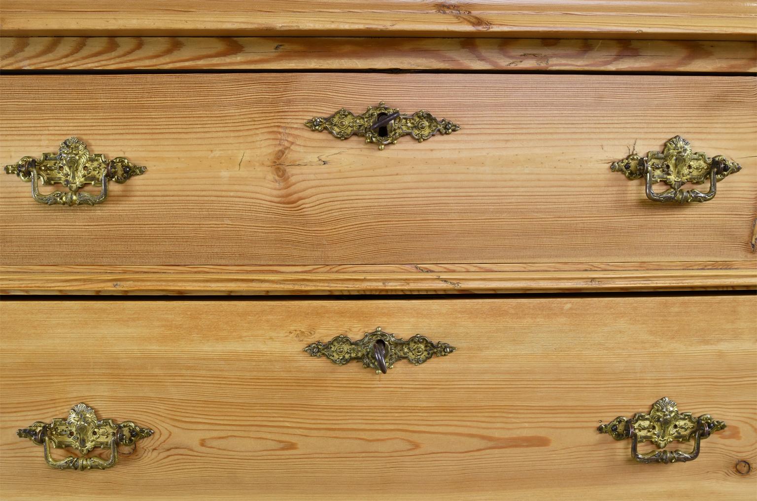 Tall Chest of Drawers in Pine with 6 Drawers, Denmark, circa 1850 5