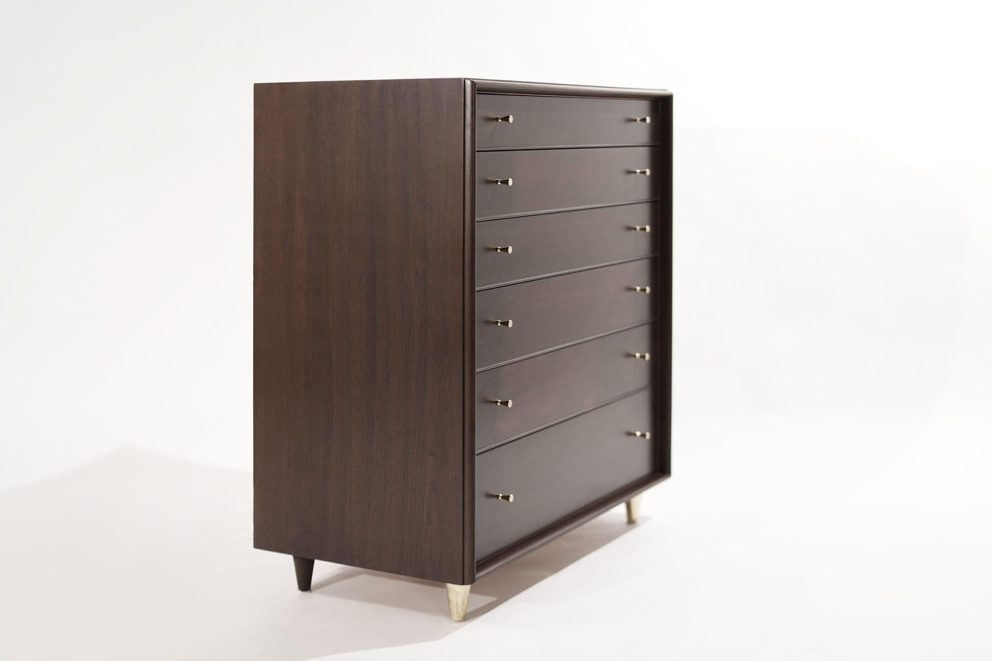 American Tall Chest of Drawers in Walnut by Paul Frankl, C. 1950s