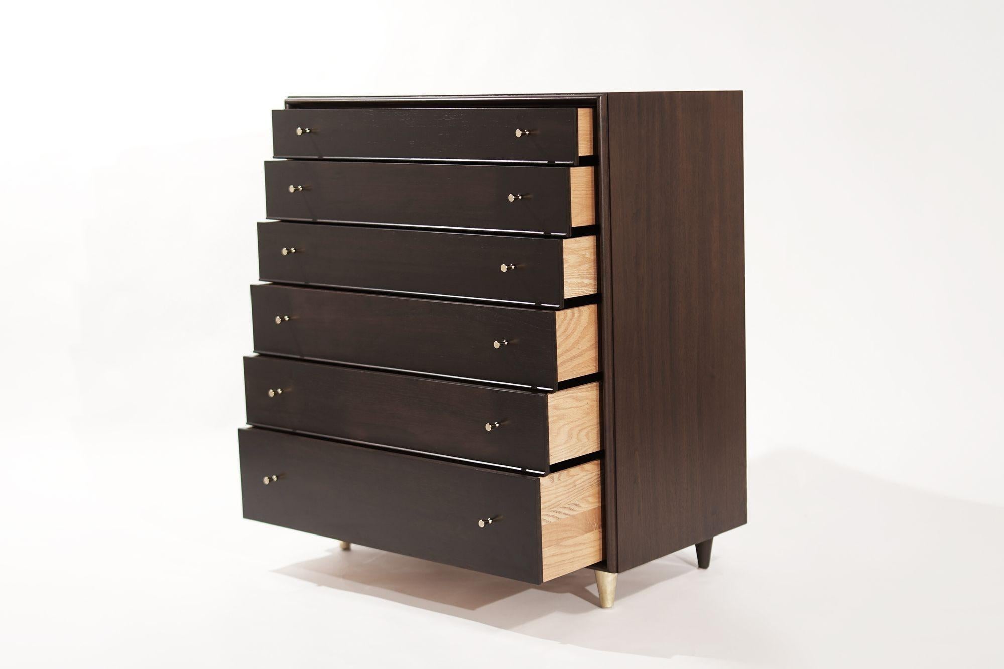 Tall Chest of Drawers in Walnut by Paul Frankl, C. 1950s In Excellent Condition In Westport, CT