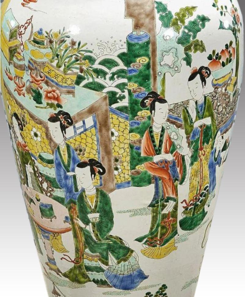 Tall Chinese Enameled Porcelain Ginger Jar Vase 4