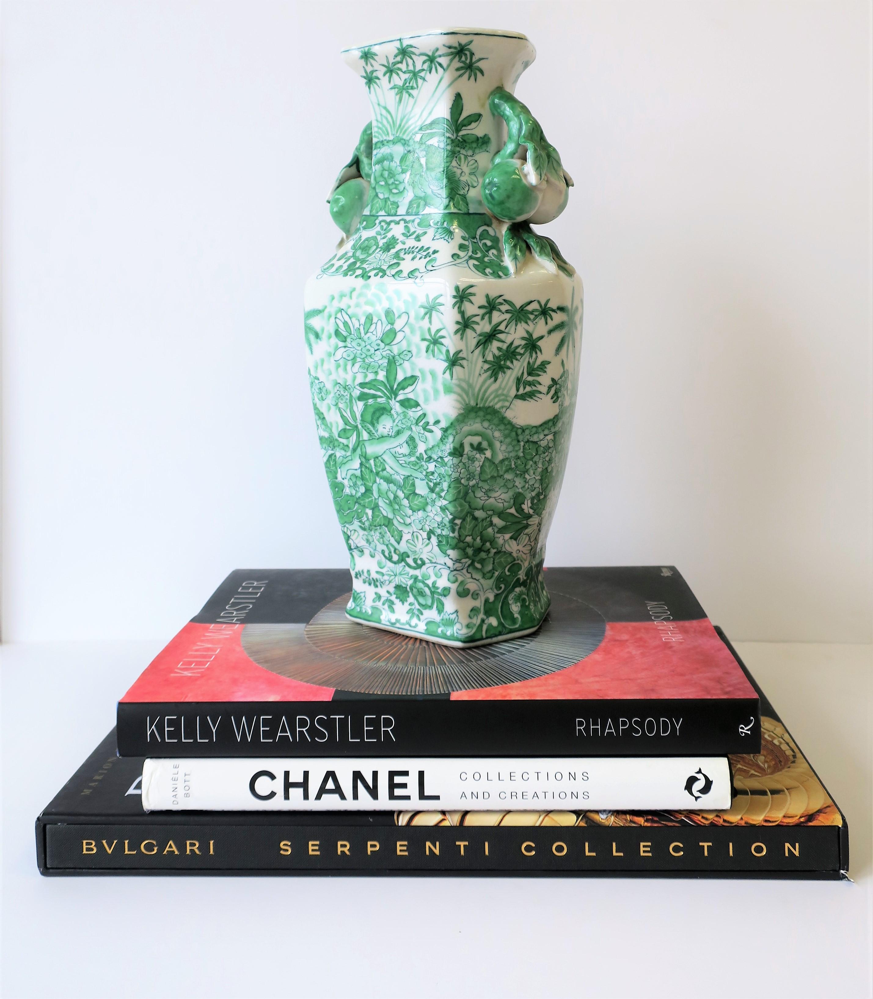 green and white china
