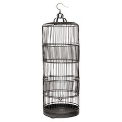 Grande cage à oiseaux chinoise laquée