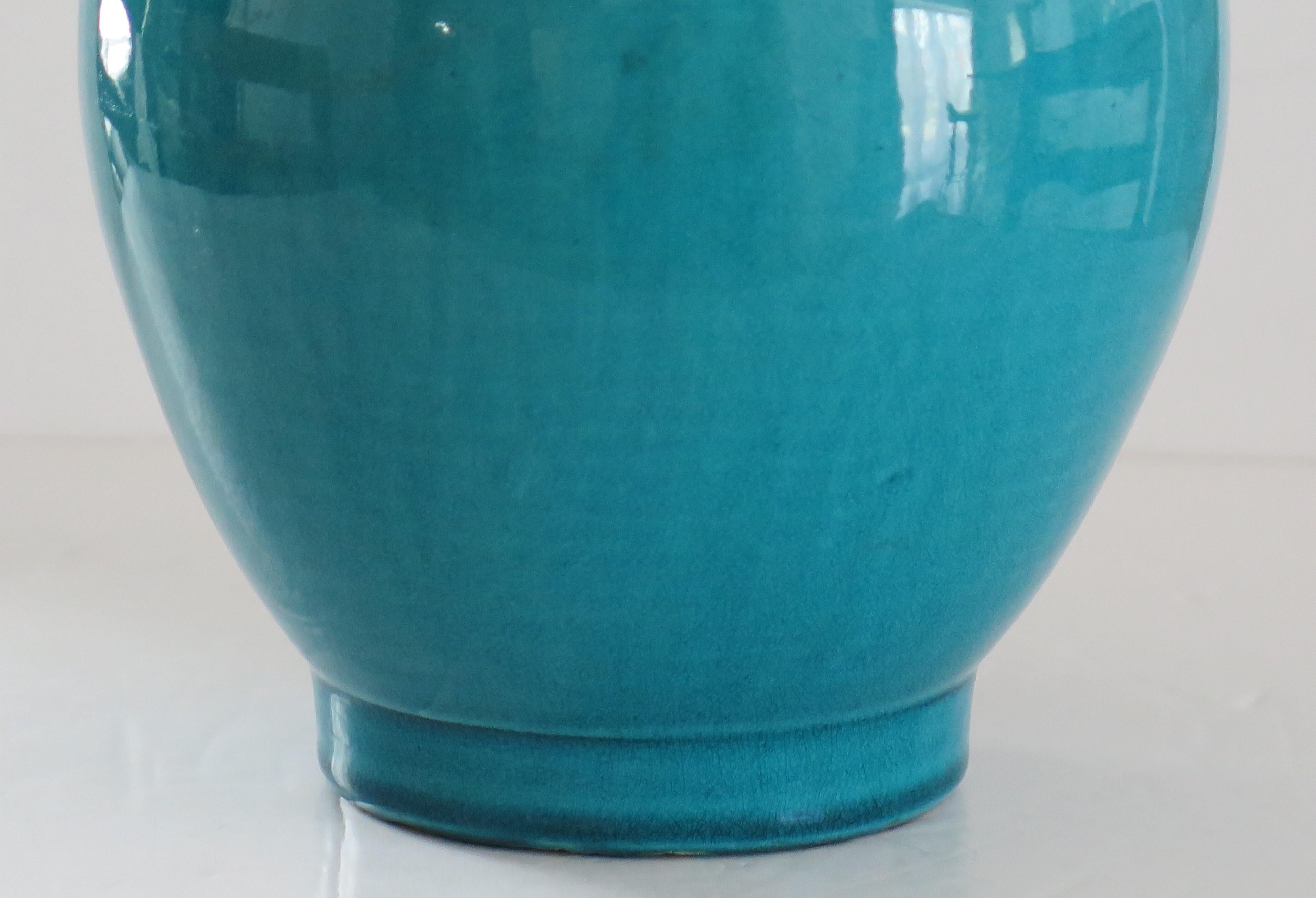 Tall Chinese Porcelain Bottle Vase Turquoise-Blue, Qing Early 19th Century 5