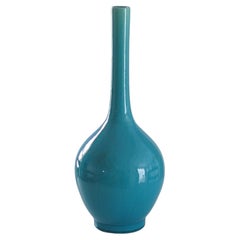 Tall Chinese Porcelain Bottle Vase Turquoise-Blue, Qing Early 19th Century