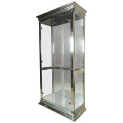 Vitrine aus verchromtem Chrom und Glas