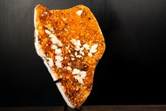 Racimo Alto de Citrino con Druzy Centelleante e Inclusiones de Calcita Natural