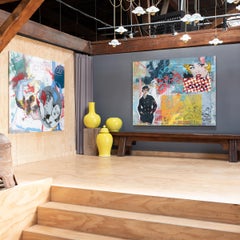 Grand pot à balustre jaune citron