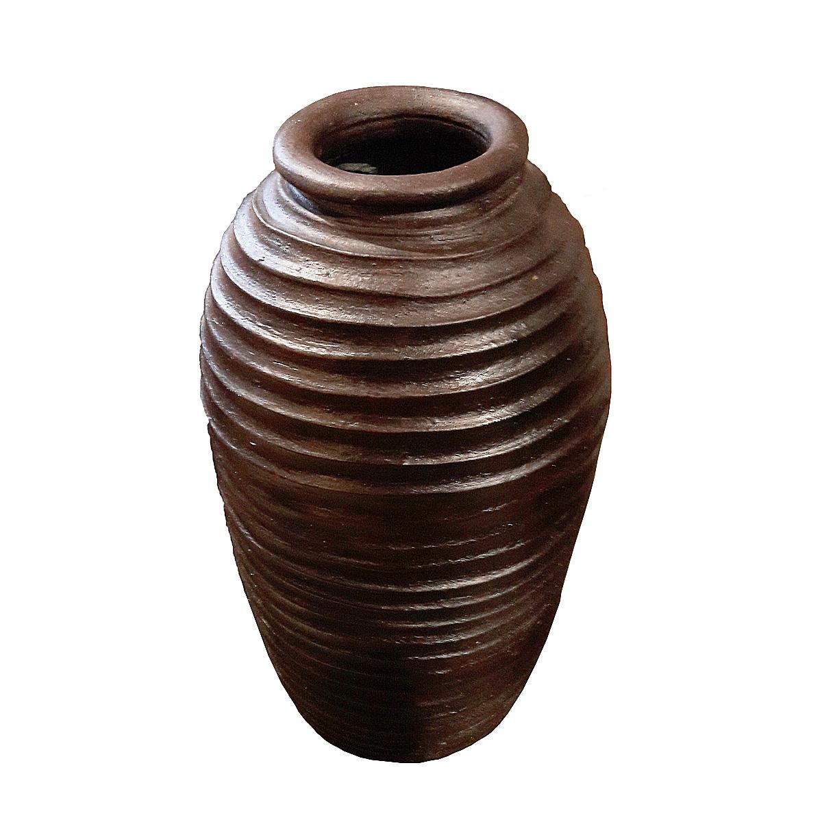 Arts and Crafts Tall Clay Jar from Indonesia