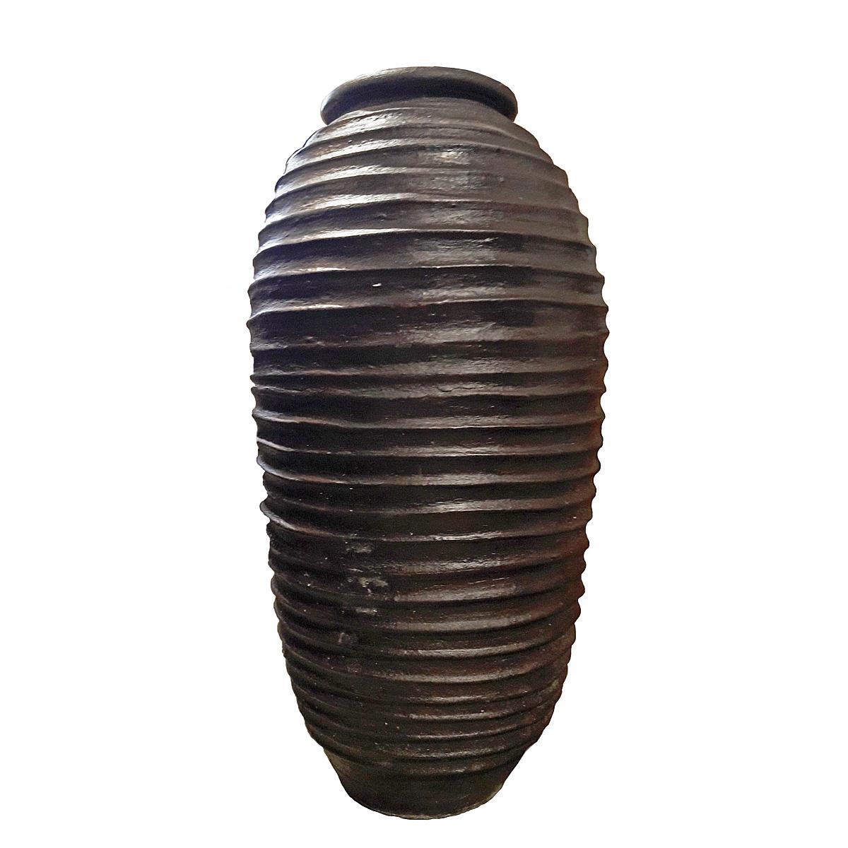 Contemporary Tall Clay Jar from Indonesia For Sale