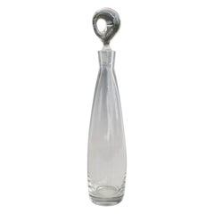 Tall Clear Glass Decanter with Donut Hole Stopper