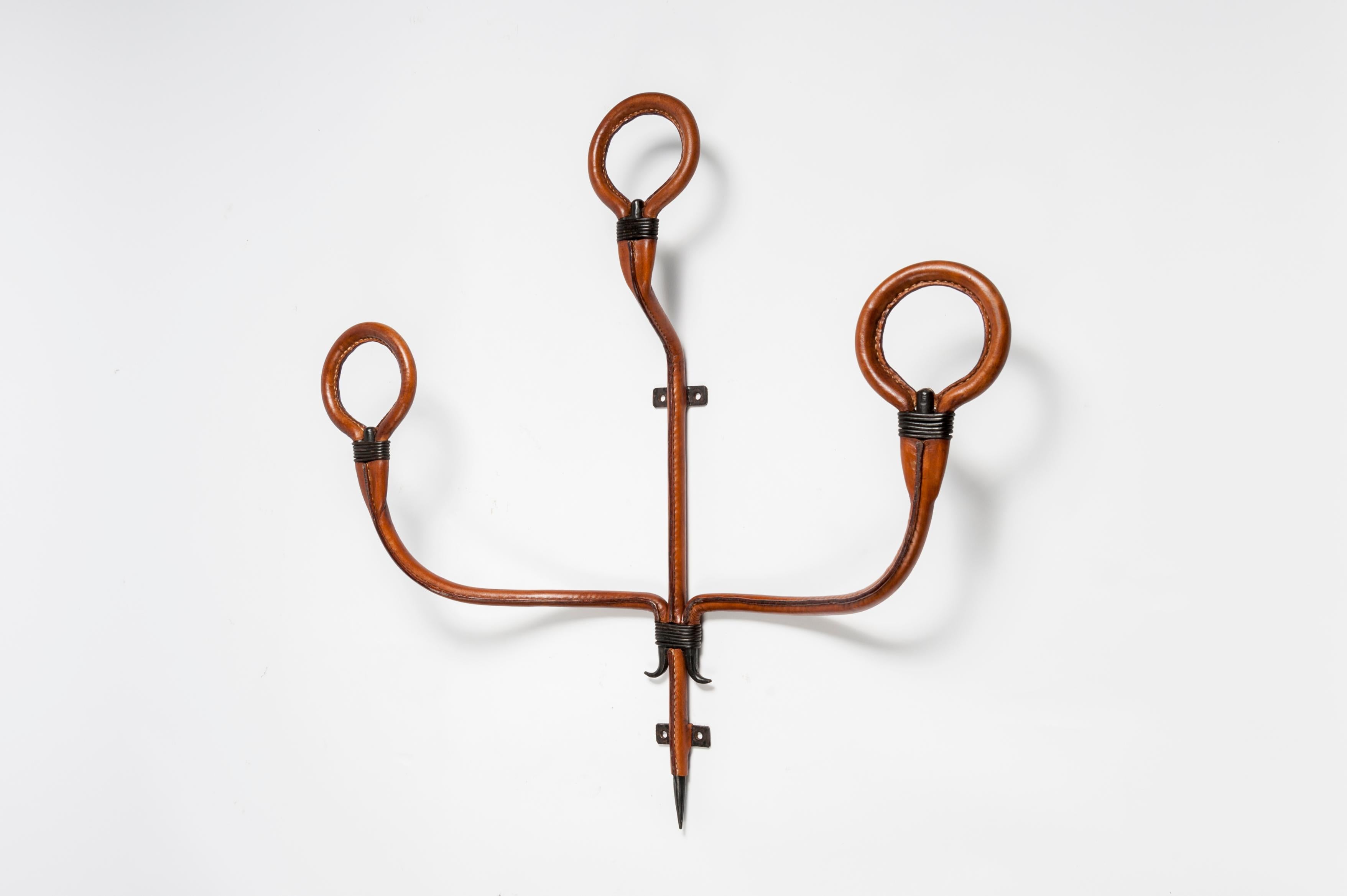 Mid-20th Century Tall Coatrack by Jacques Adnet For Sale