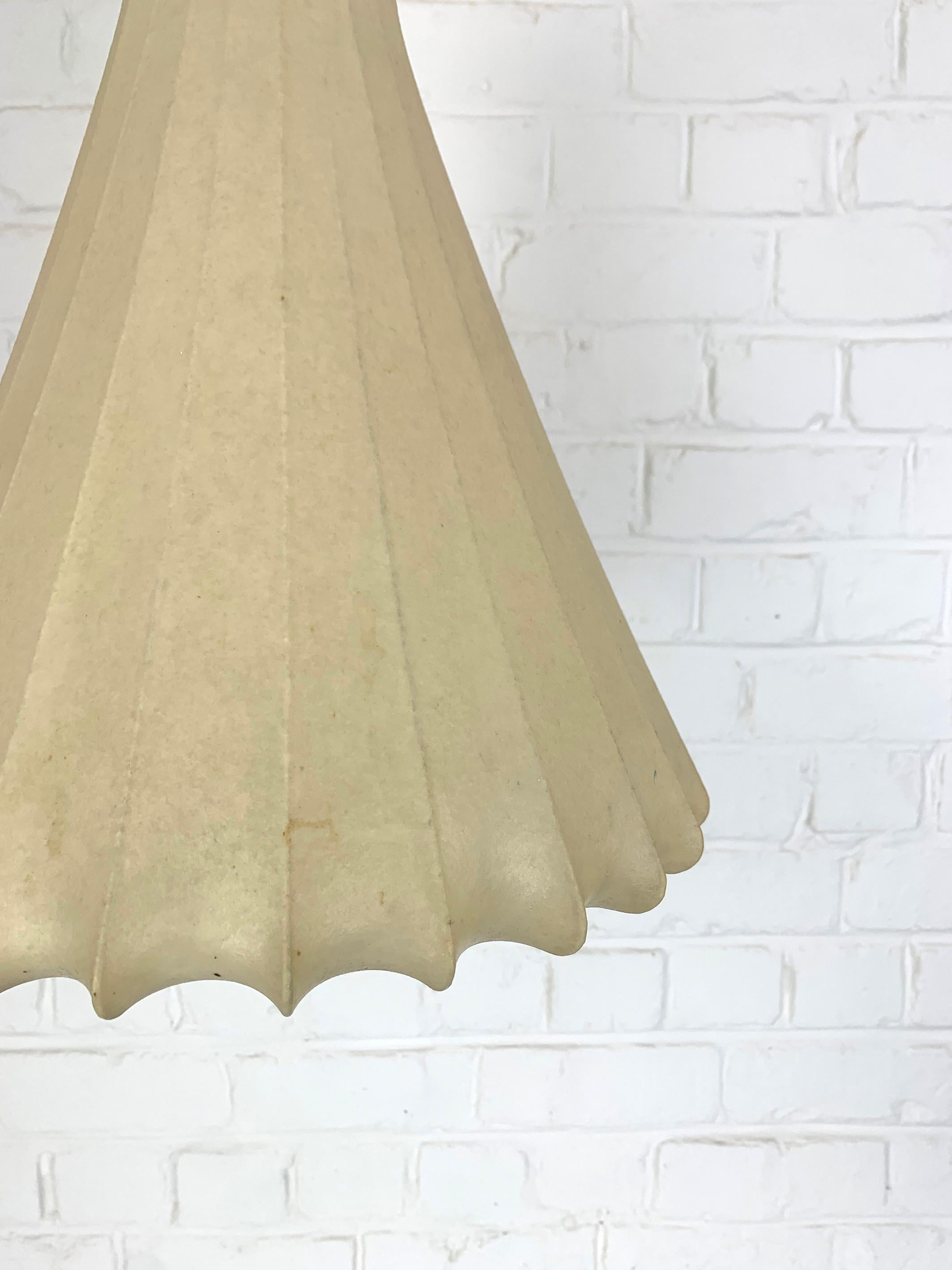 Tall Cocoon Pendant light, Friedel Wauer for Goldkant Leuchten, 1960s For Sale 3