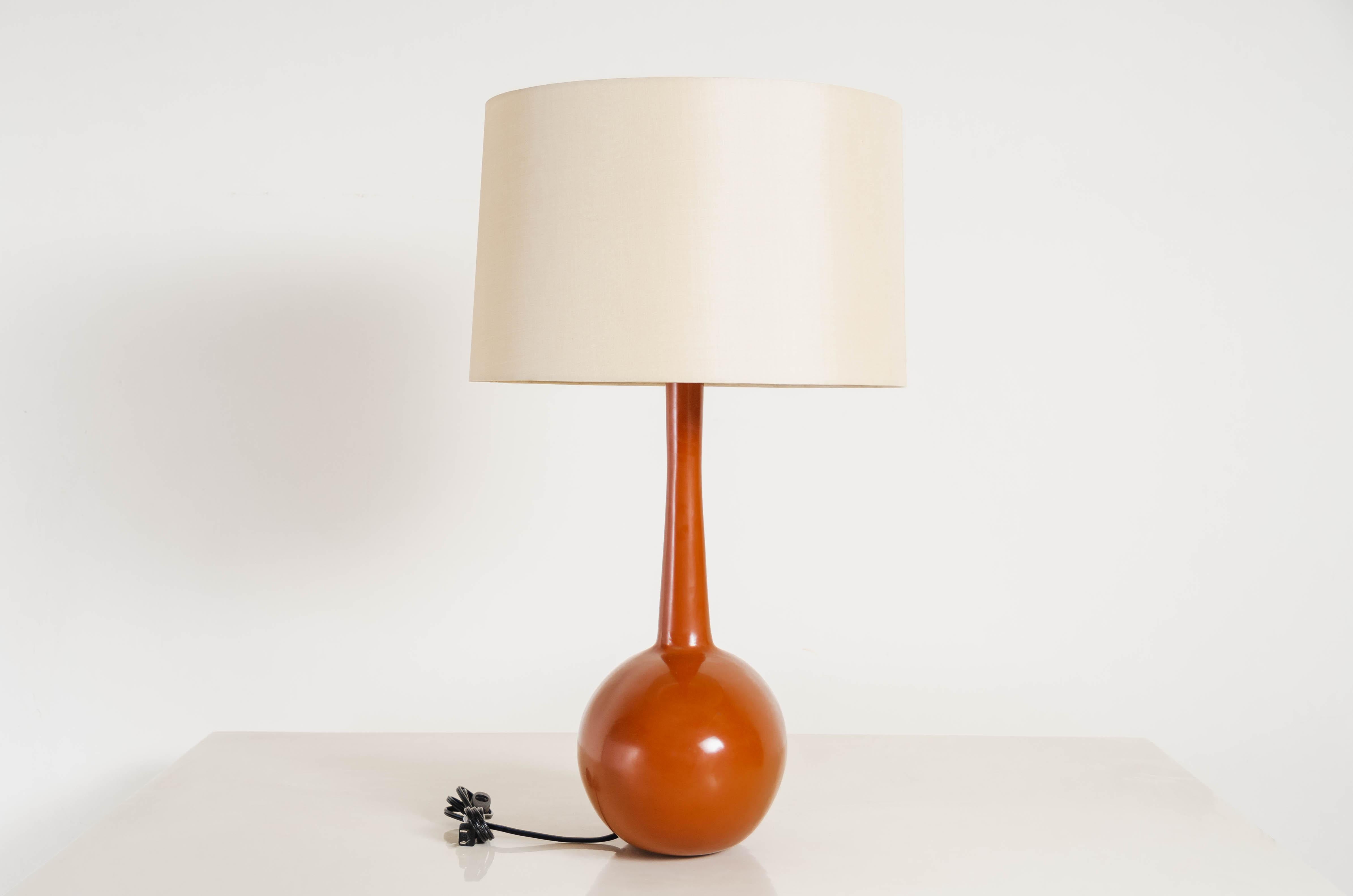 Repoussé Tall Cocoon Table Lamp, Mila Lacquer by Robert Kuo, Hand Repousse, Limited For Sale