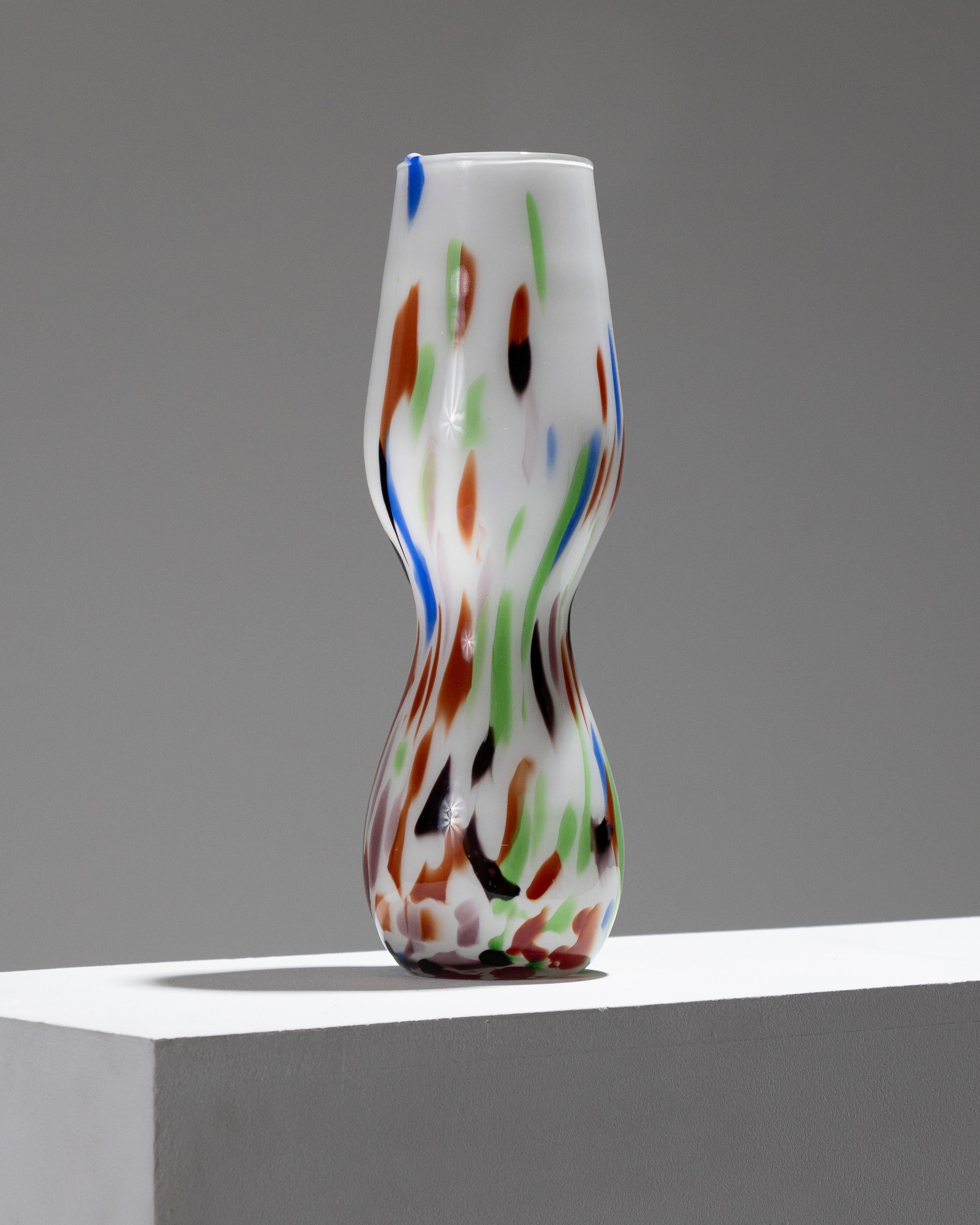 XX secolo Tall Colored Blown Glass Vase, 1960s in vendita