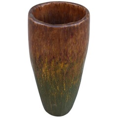 Tall, Colorful Teak Drum Vase from Java