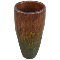 Tall, Colorful Teak Drum Vase from Java