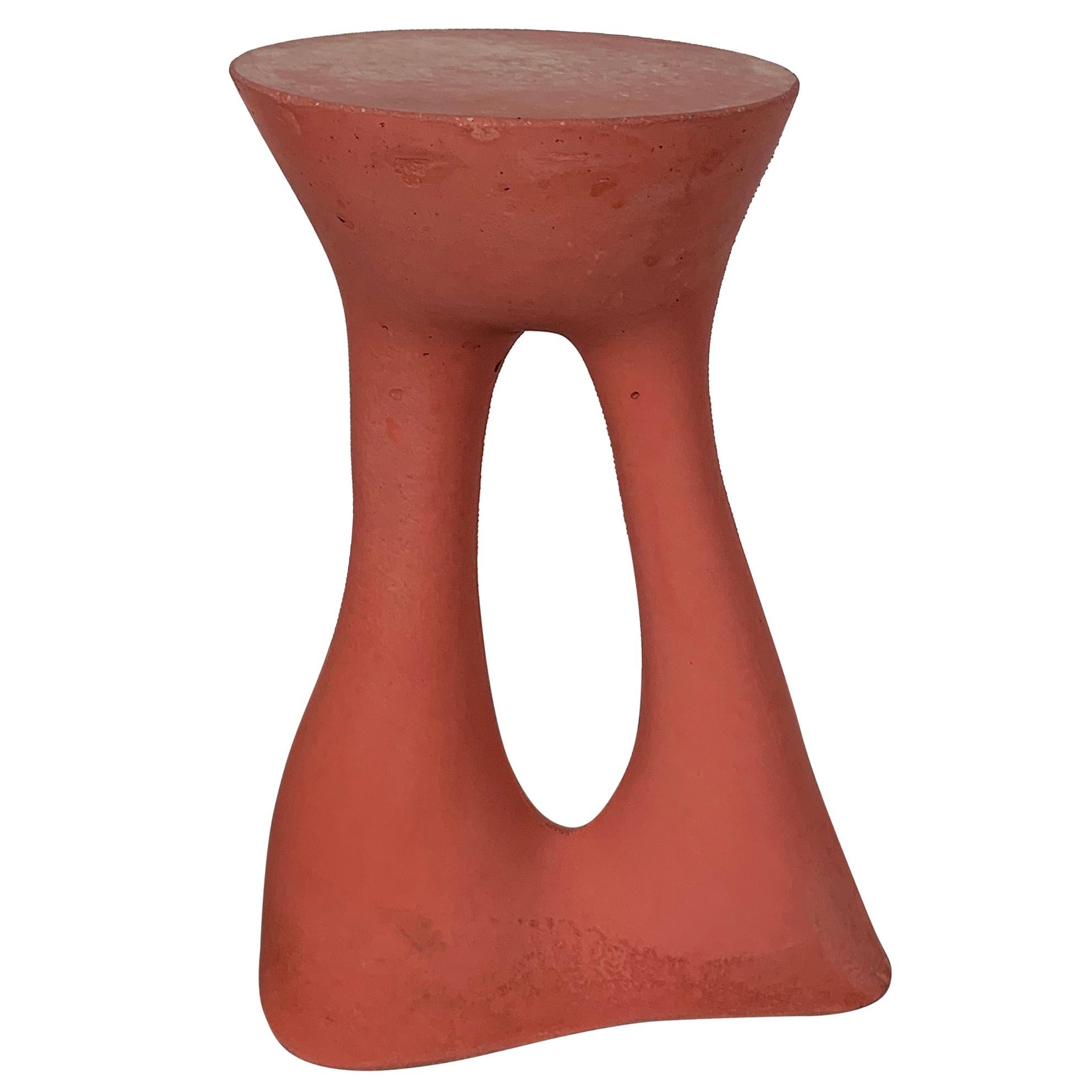Tall Concrete Kreten Side Tables in Red from Souda, Factory 2nd