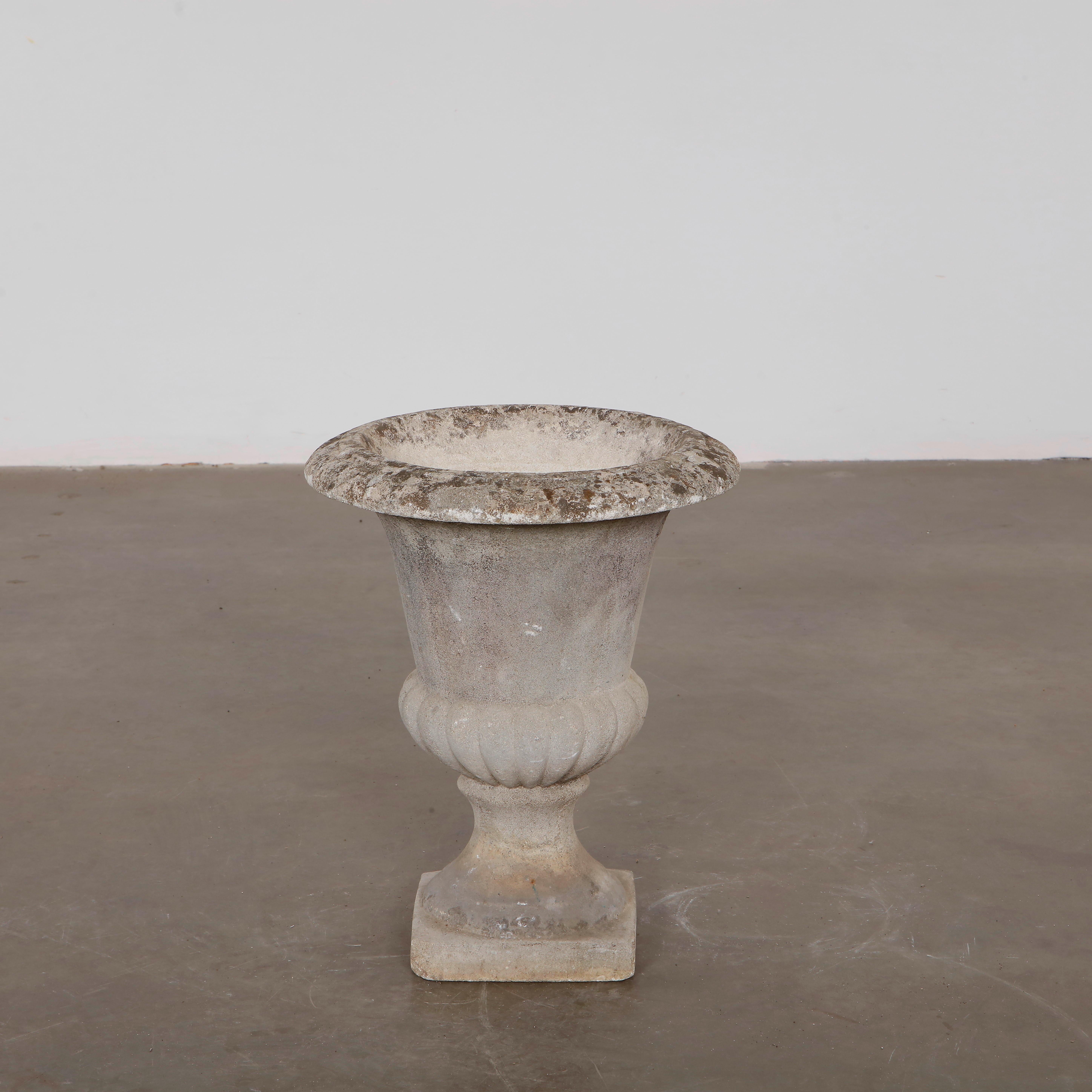 Neoclassical Tall Concrete Urn Planter For Sale