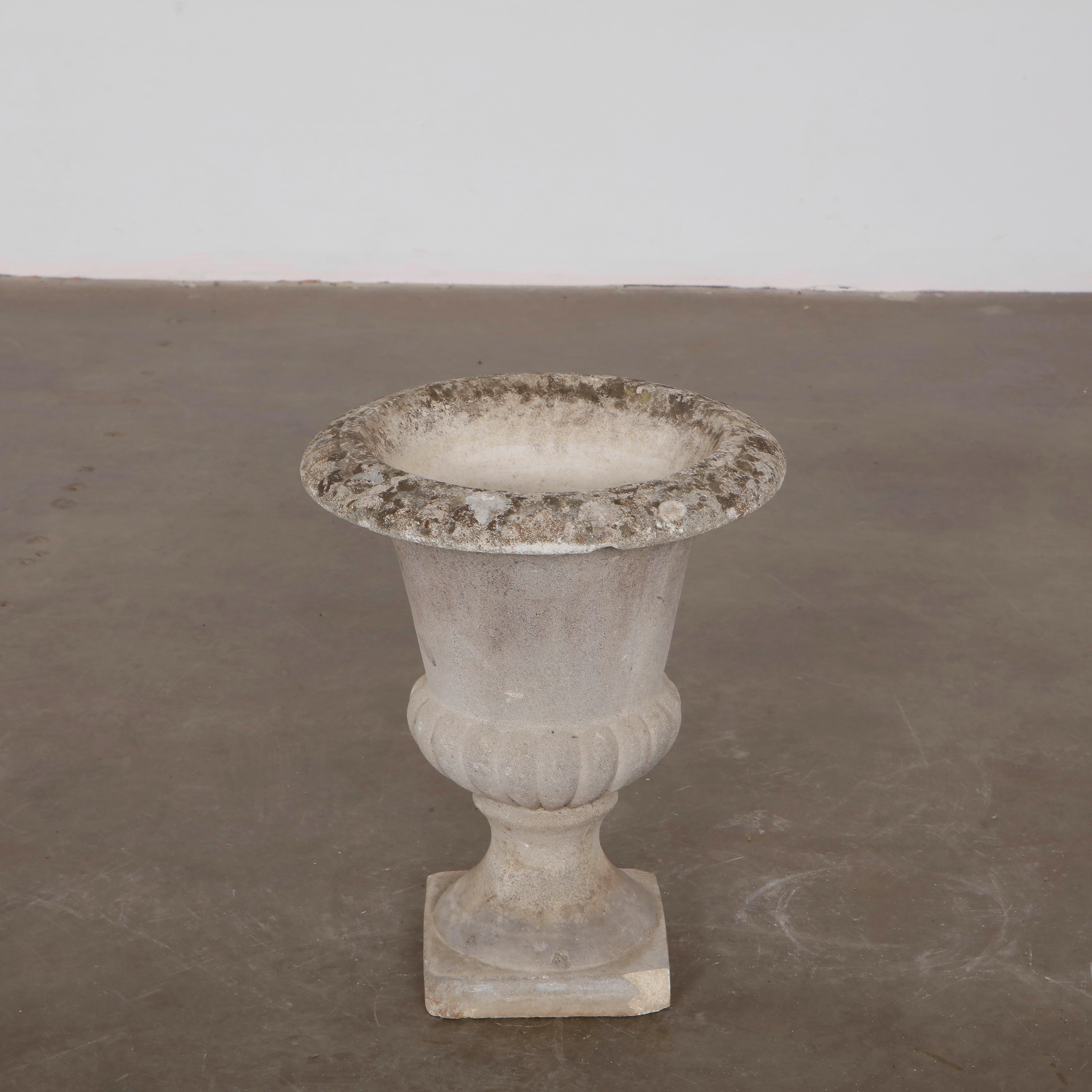 Mid-20th Century Tall Concrete Urn Planter For Sale