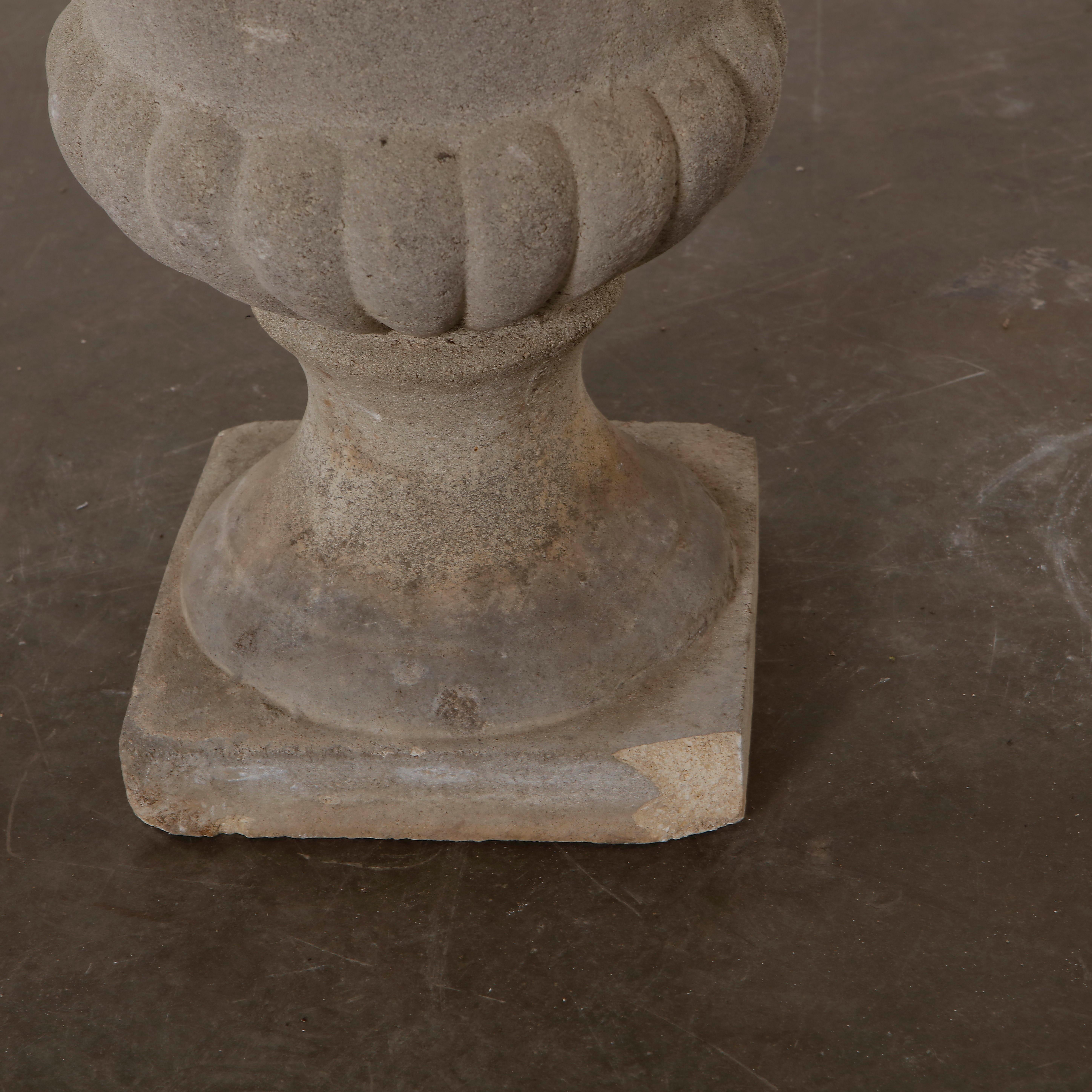 Tall Concrete Urn Planter For Sale 1