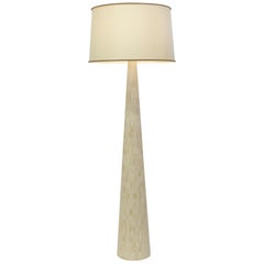 Tall Conical Floor Lamp In Bone Marquetry, Nima