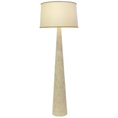 Tall Conical Floor Lamp in Bone Marquetry, Nima