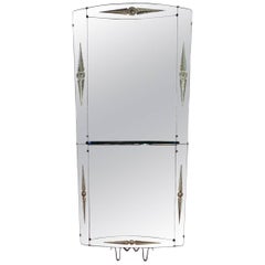Tall Console Mirror Attributed to Cristal Art