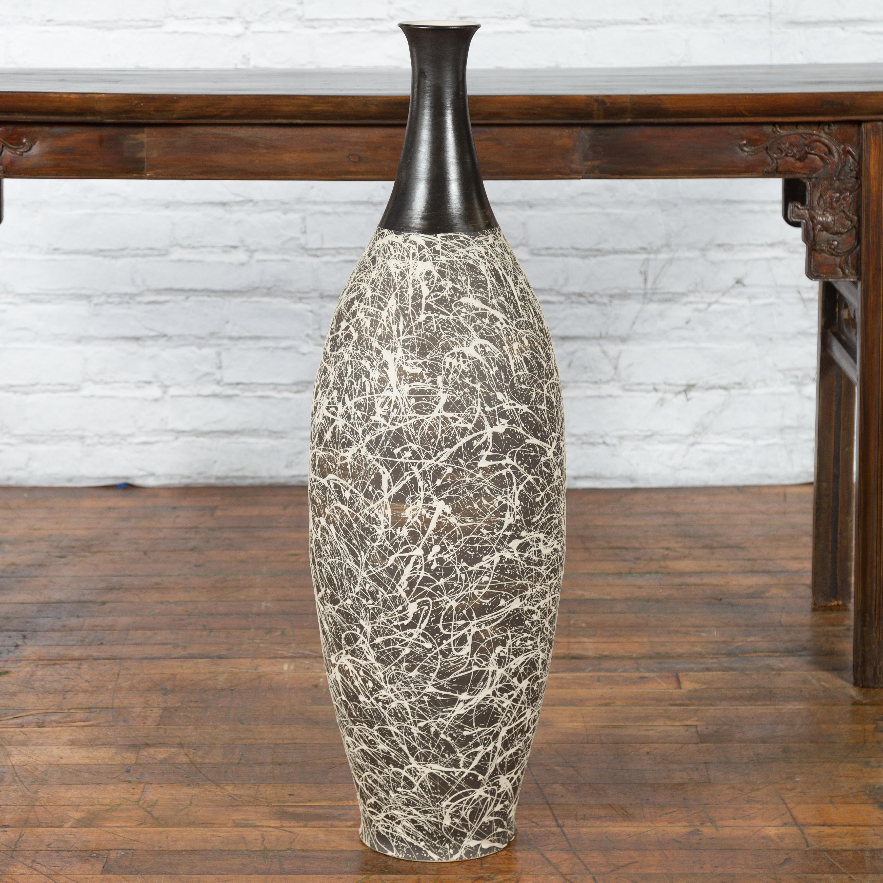 black artisan vase