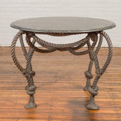 Tall Contemporary Bronze Rope Table in the manner of Fournier or Jansen