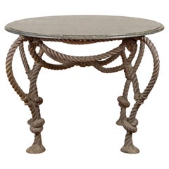 Tall Contemporary Bronze Nautical Rope Maison Jansen Style Dining Table Base