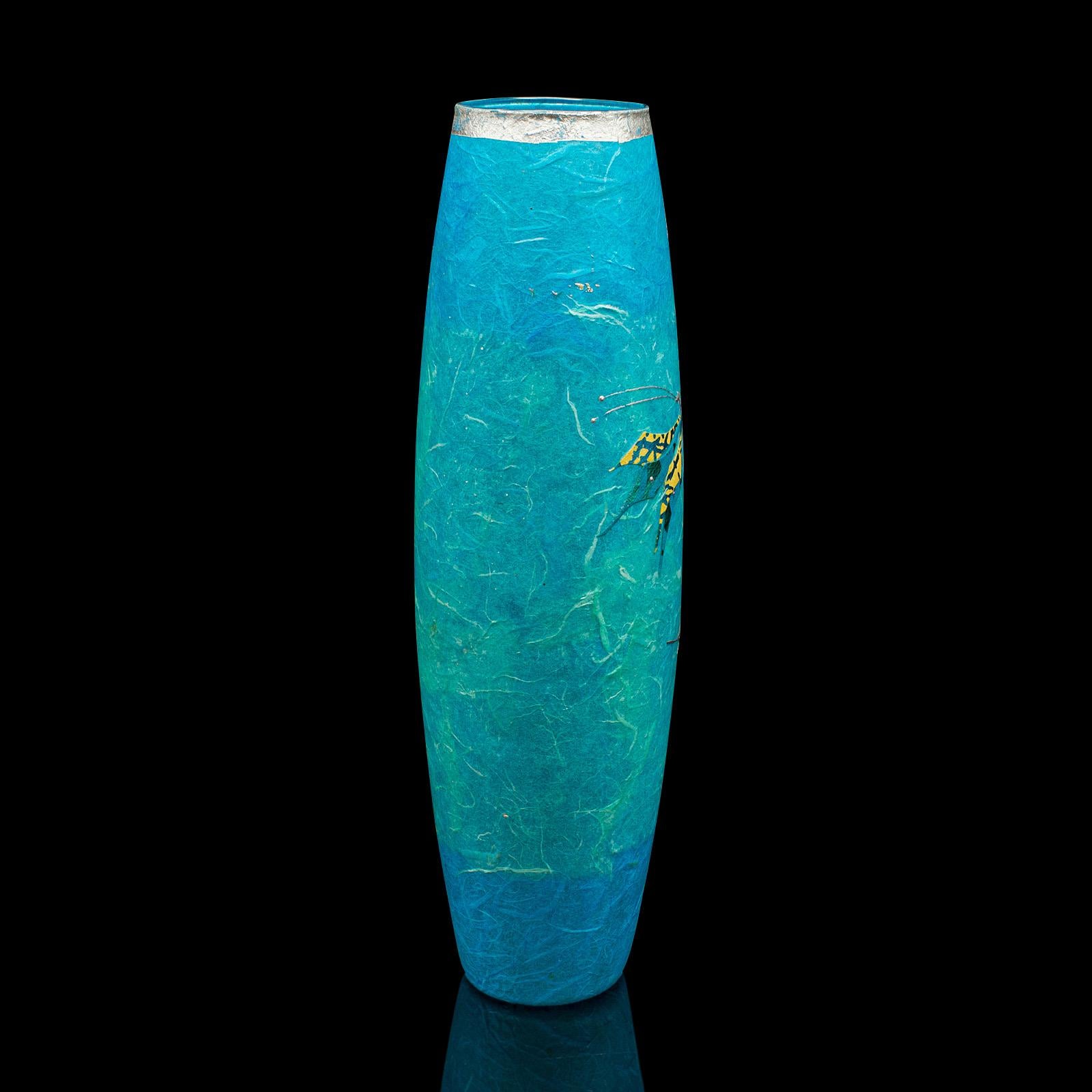 Modern Tall Contemporary Decorative Flower Sleeve, English, Art Glass, Straw Silk Vase For Sale