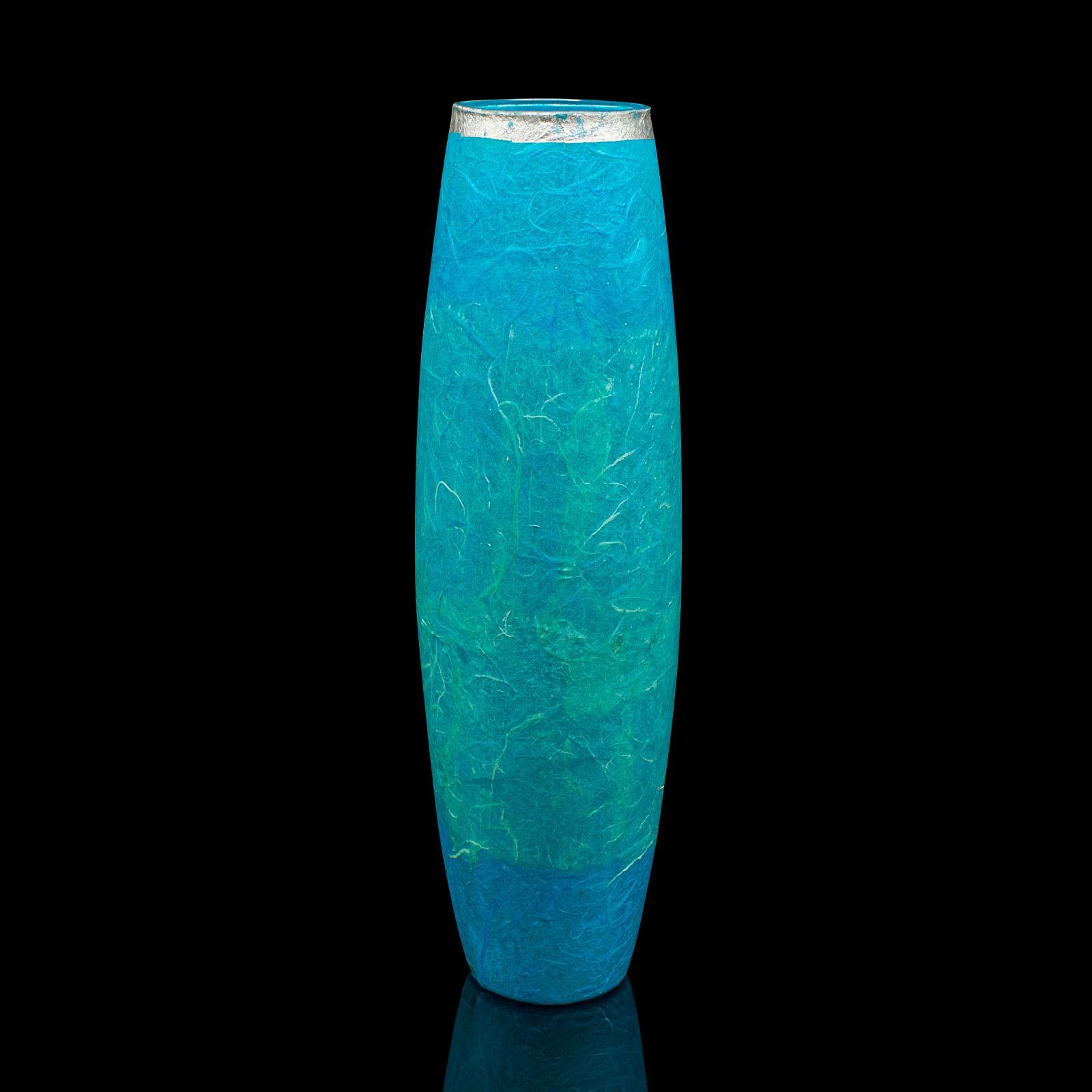 British Tall Contemporary Decorative Flower Sleeve, English, Art Glass, Straw Silk Vase For Sale