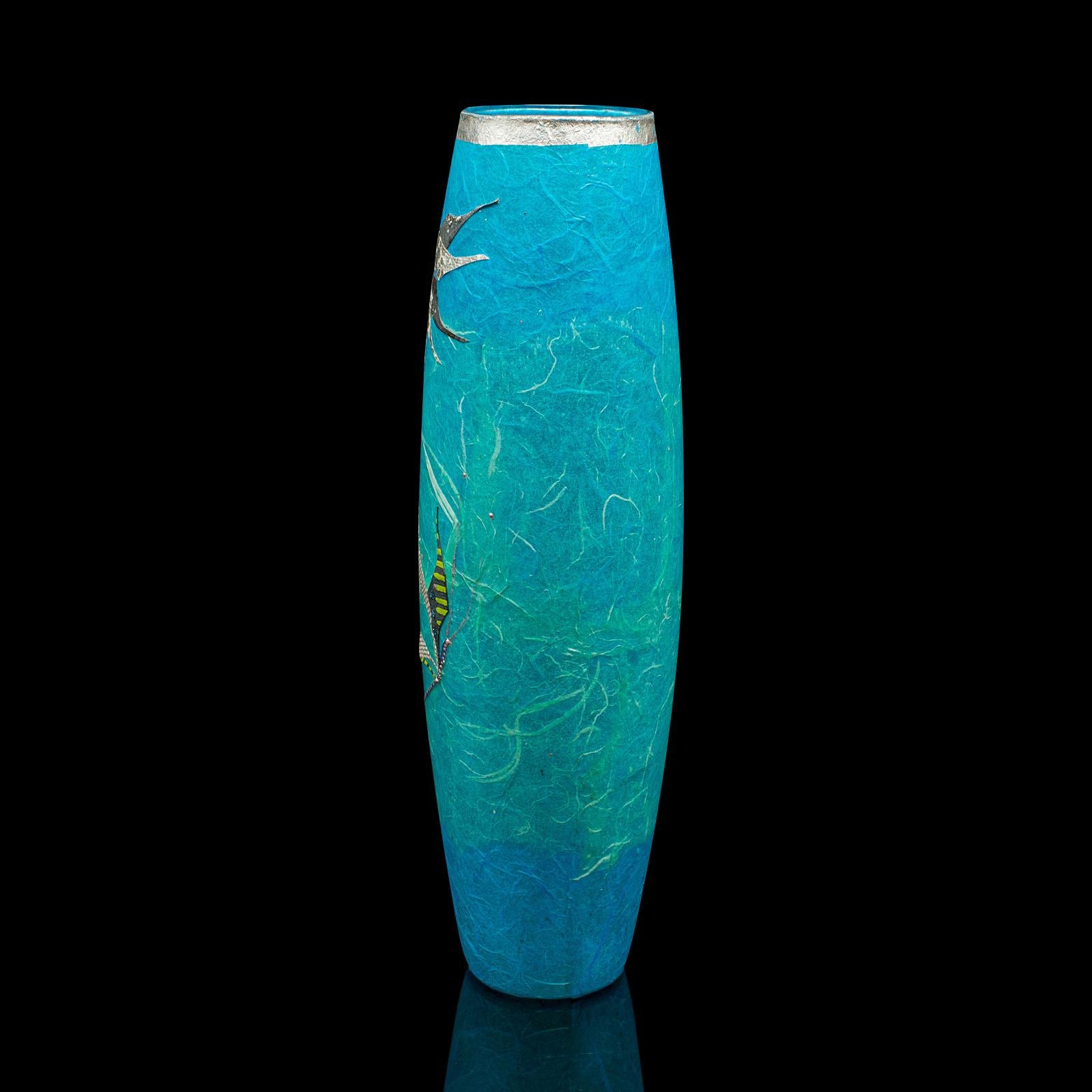 Tall Contemporary Decorative Flower Sleeve, English, Art Glass, Straw Silk Vase In Good Condition For Sale In Hele, Devon, GB