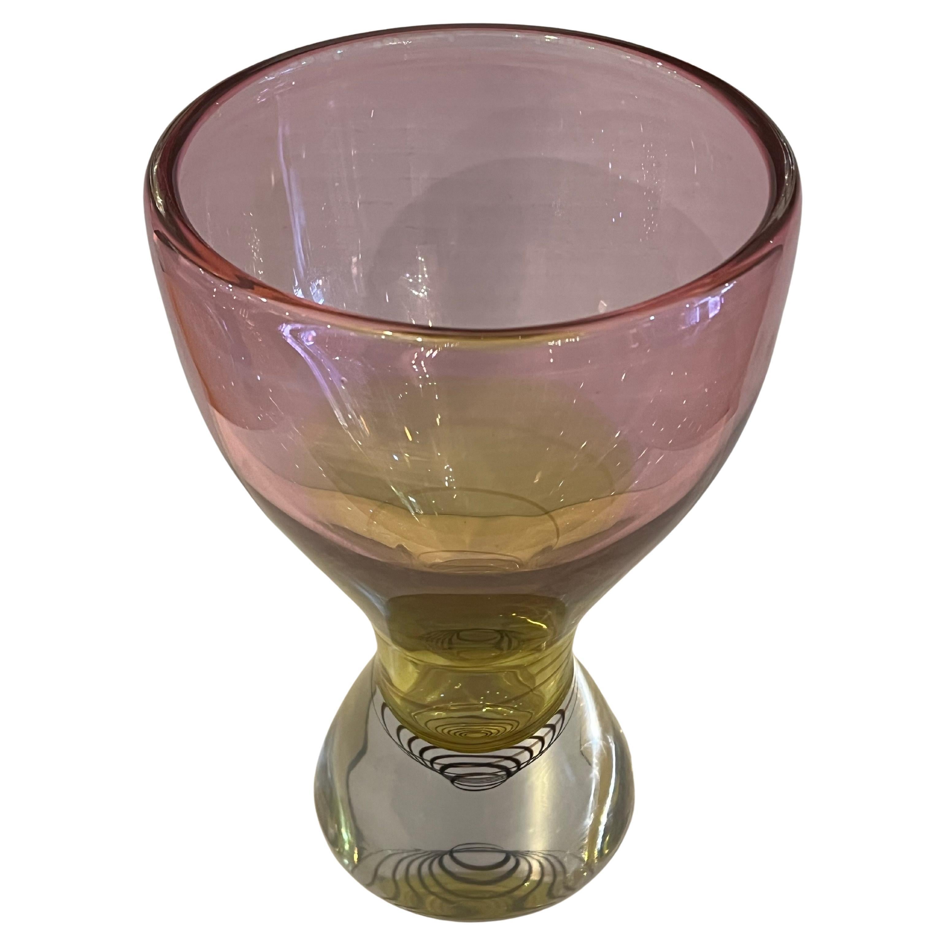 Mid-Century Modern Grand vase en verre AM Contemporary par Waterford Glass Evolution Line England en vente