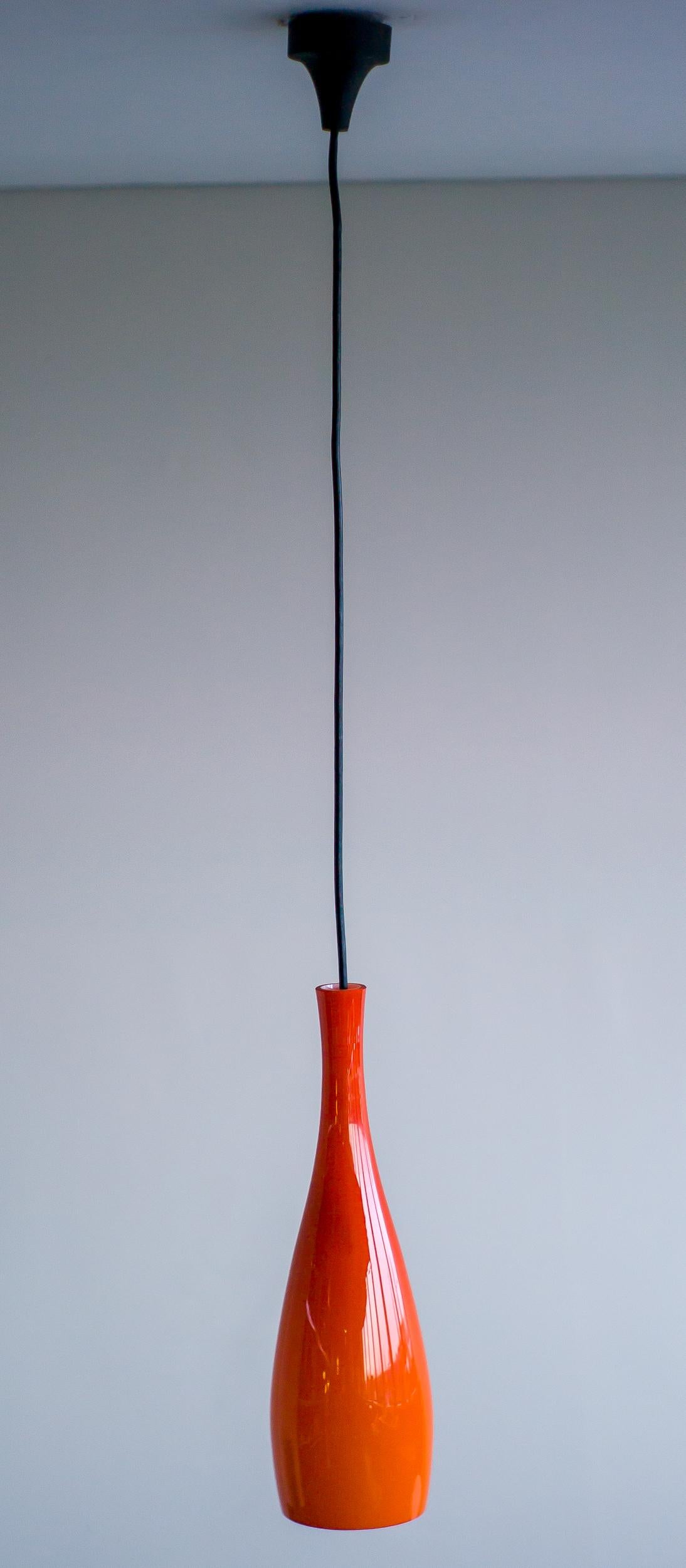 Tall Coral Glass Pendant by Jacob Bang for Fog & Mørup In Good Condition For Sale In Dronten, NL