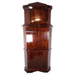 Tall Corner Cabinet/Secretaire in Mahogany, 1840s