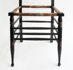Großer Cottage Ladder Back Antique Holzstuhl