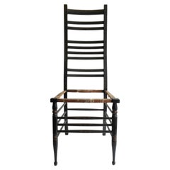 Tall Cottage Ladder Back Antique Wooden Chair