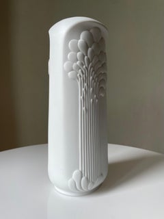 Michaela Frey for Kaiser Tall White Art Deco Bisque Porcelain Vase, 1960s