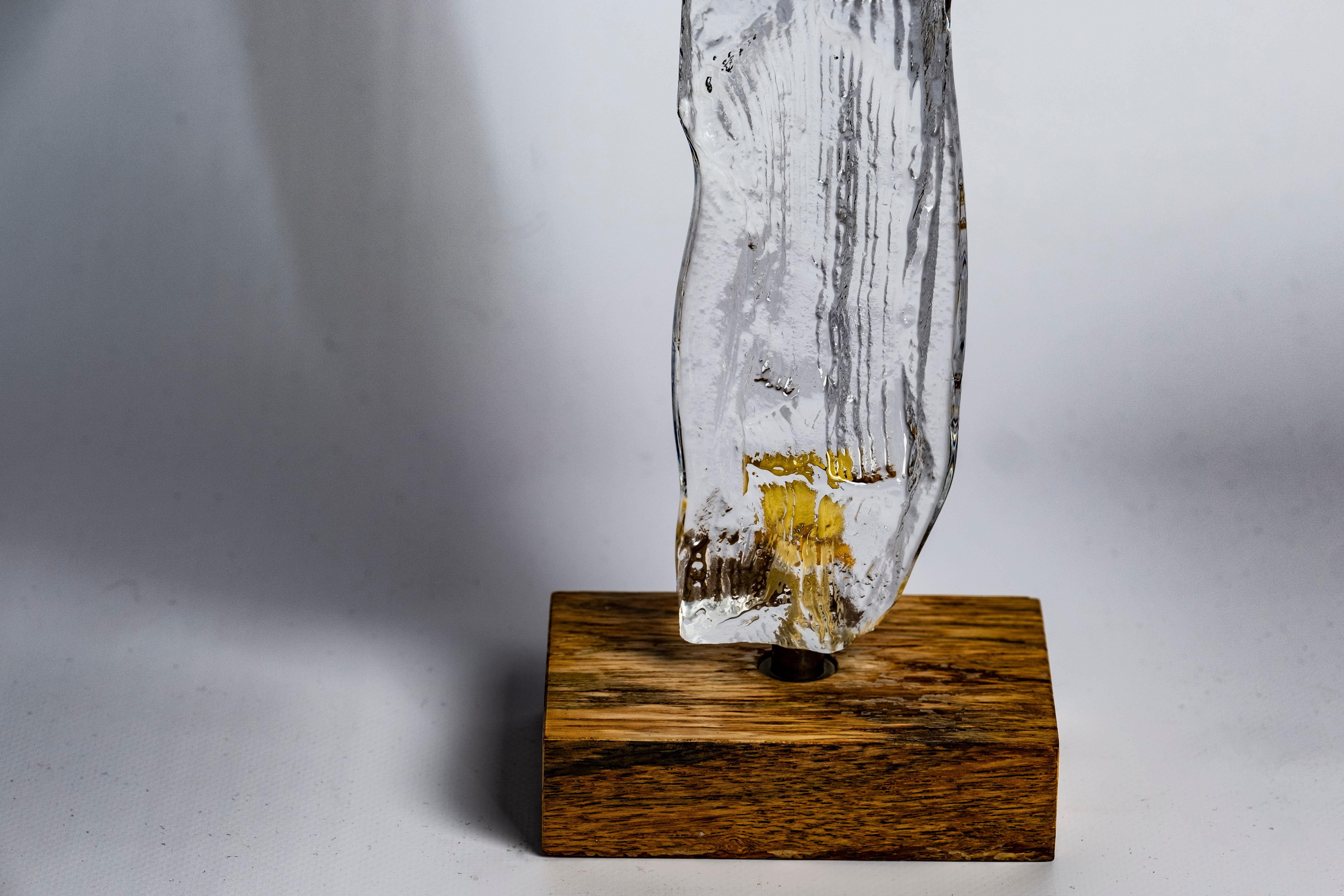 Scandinave moderne Grande sculpture de glace en verre de cristal de Bengt Edenfalk pour Skruf, années 1960 en vente