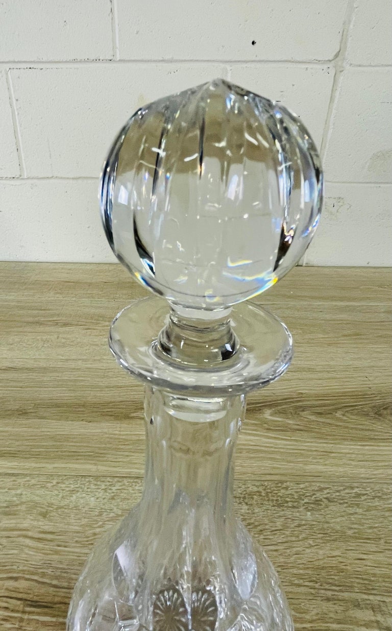 Tall Crystal Round Glass Decanter For Sale at 1stDibs round crystal