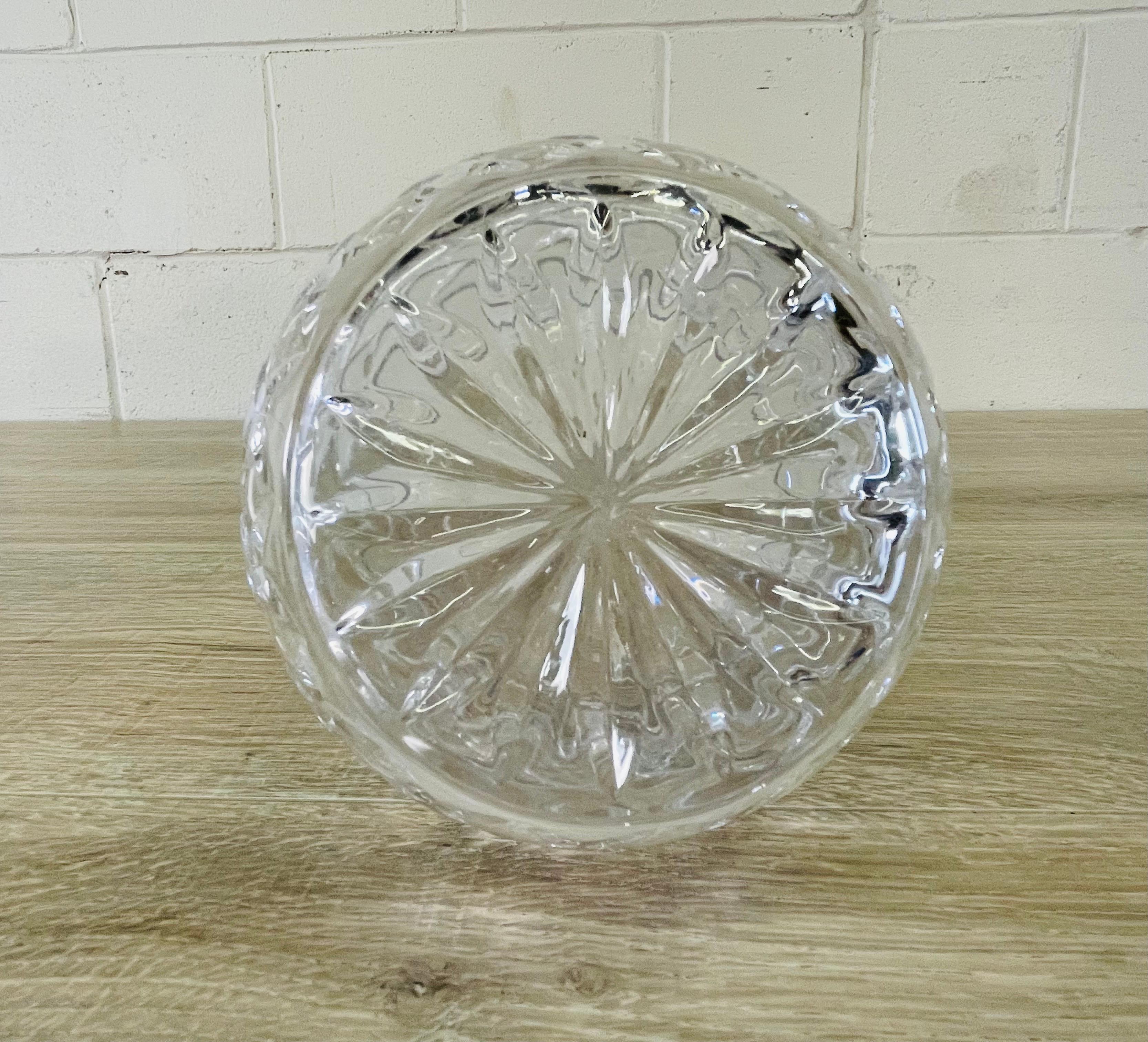 Mid-Century Modern Tall Crystal Round Glass Decanter For Sale
