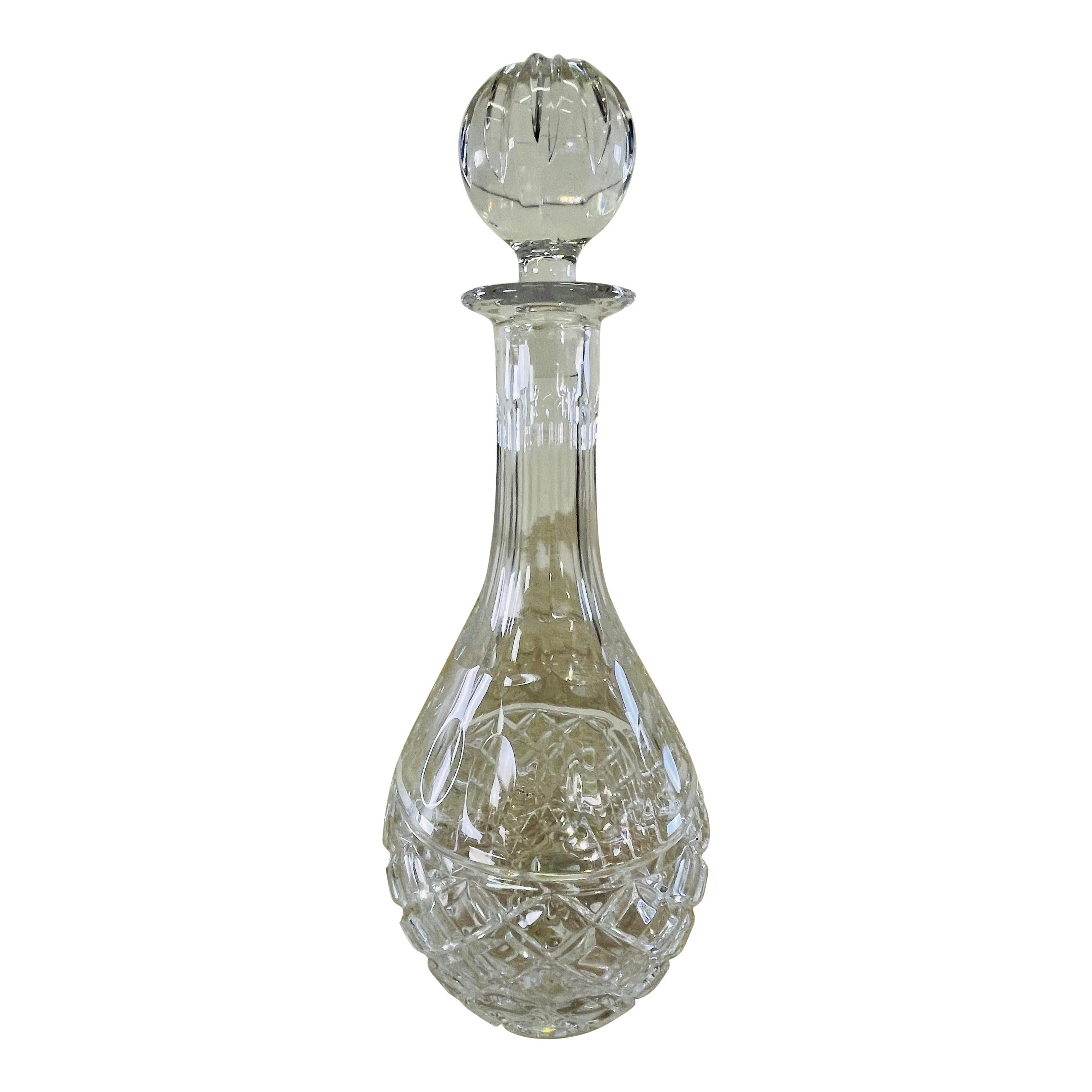 Tall Crystal Round Glass Decanter For Sale