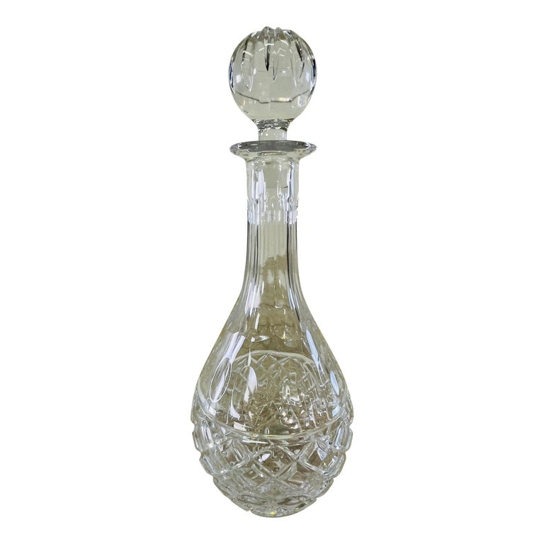 Tall Crystal Round Glass Decanter For Sale at 1stDibs round crystal