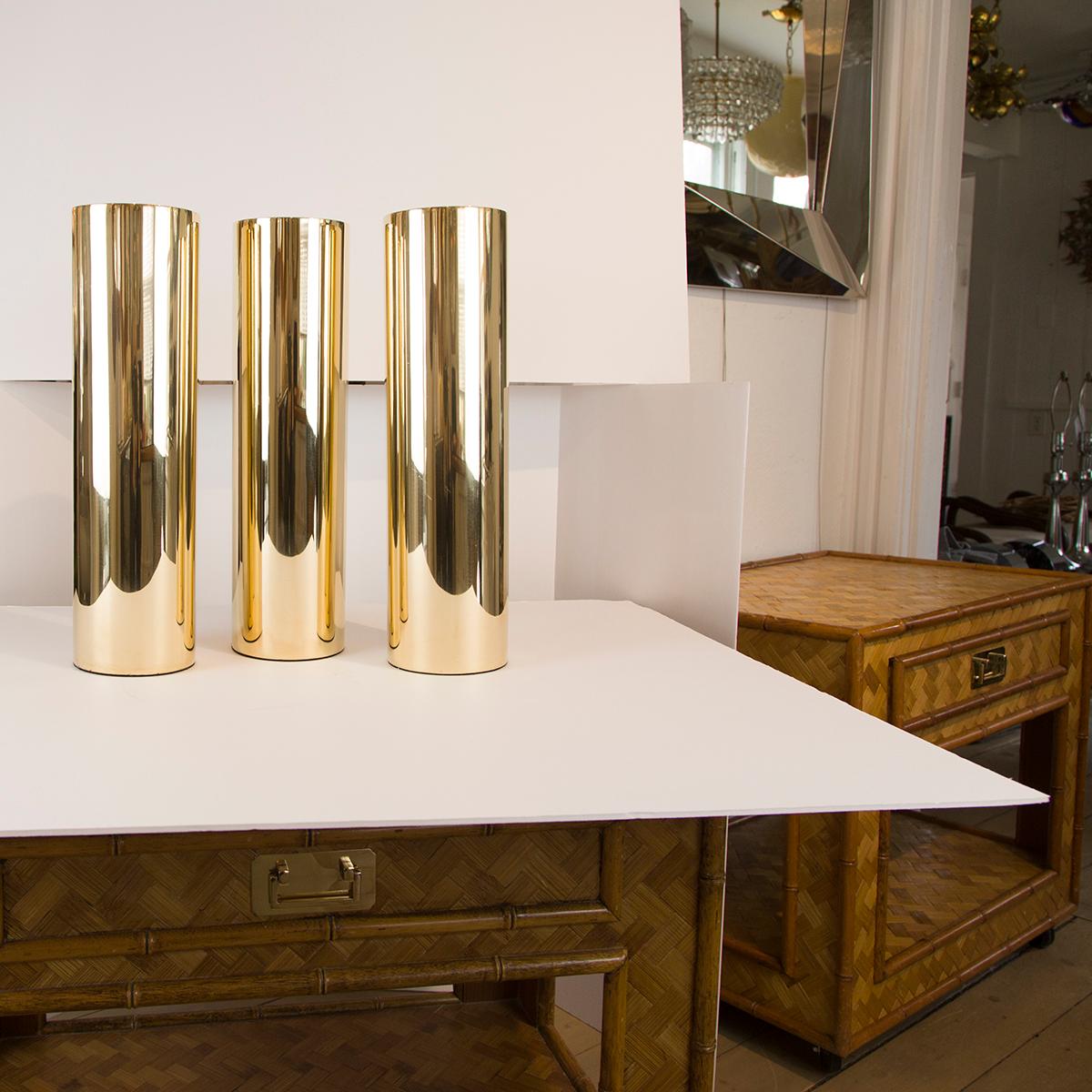 tall brass vases