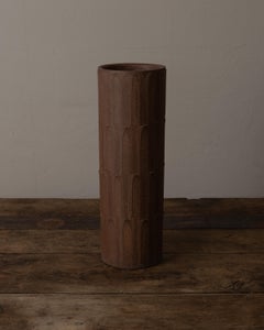 Tall Cylindrical Planter with Ribbed Motif by Architectural Pottery