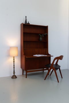 Tall Danish Brass Table Lamp, 1910s.