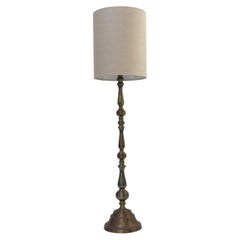 Tall Danish Brass Table Lamp, 1910s.